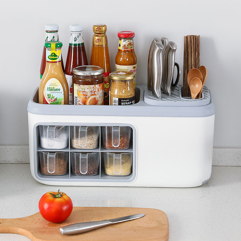 Multifunctional Seasoning Box Rack Knife Rack
