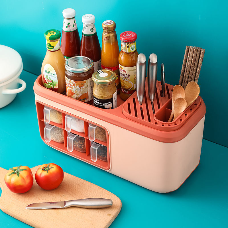 Multifunctional Seasoning Box Rack Knife Rack