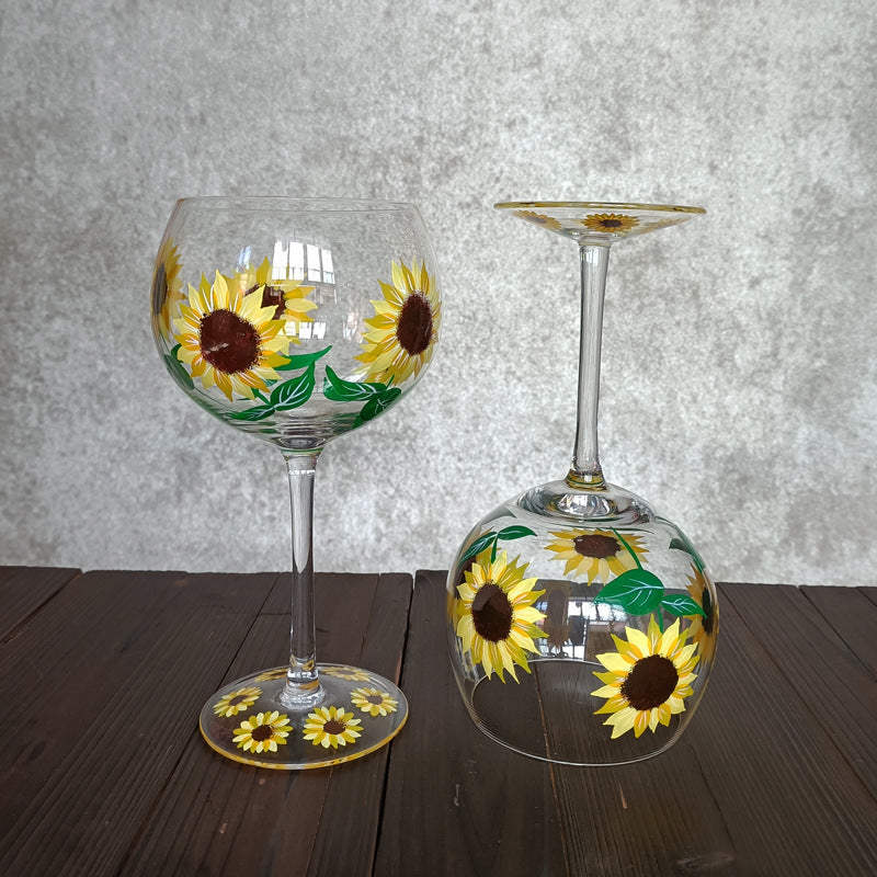 Crystal Hand-painted Flower Glass