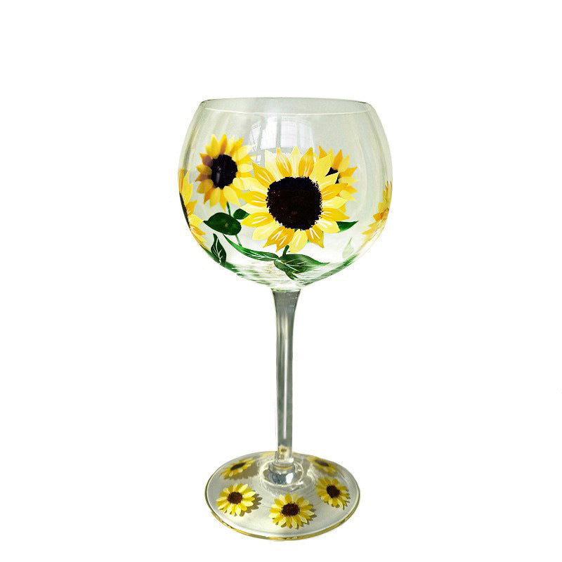 Crystal Hand-painted Flower Glass