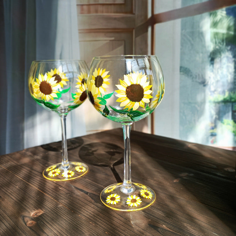 Crystal Hand-painted Flower Glass