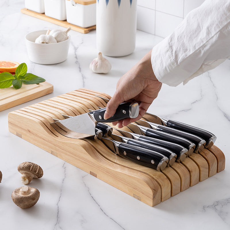 Solid Wood Drawer Knife Rack