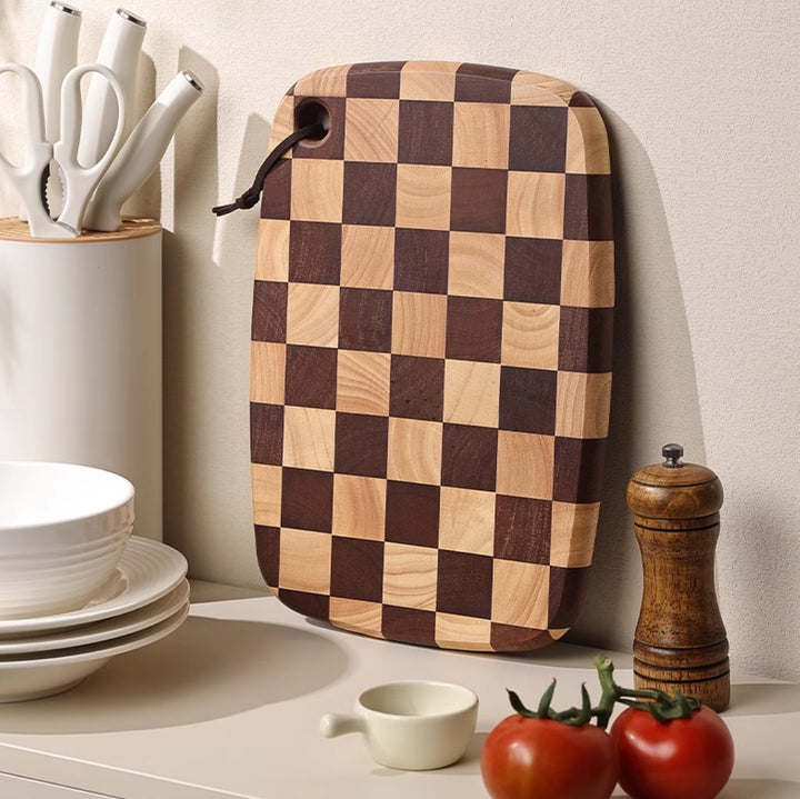 Acacia Chessboard Grid Cutting Board