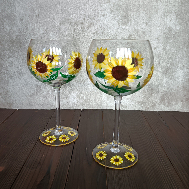 Crystal Hand-painted Flower Glass